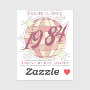 Sticker Décor rétro vintage 1984 pour 40e anniversaire