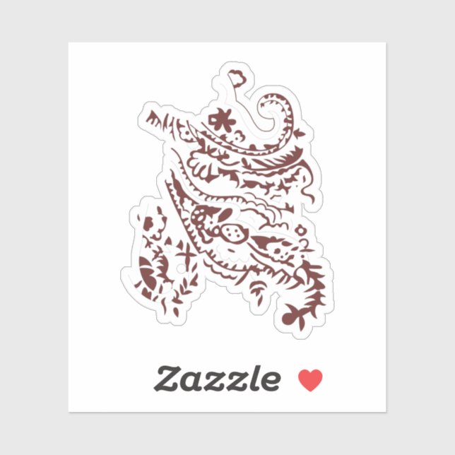 Sticker Décor rouge orangé (Feuille)