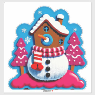 Sticker Décoration de maison de Noël tricotée