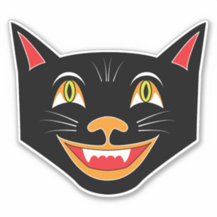 Sticker Décoration vintage Halloween Chat noir IV