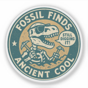 Sticker Découverte de fossiles d'un T-Rex ancien et frais 