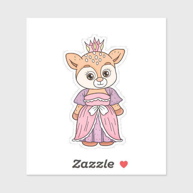 Sticker Deer Princess (Feuille)