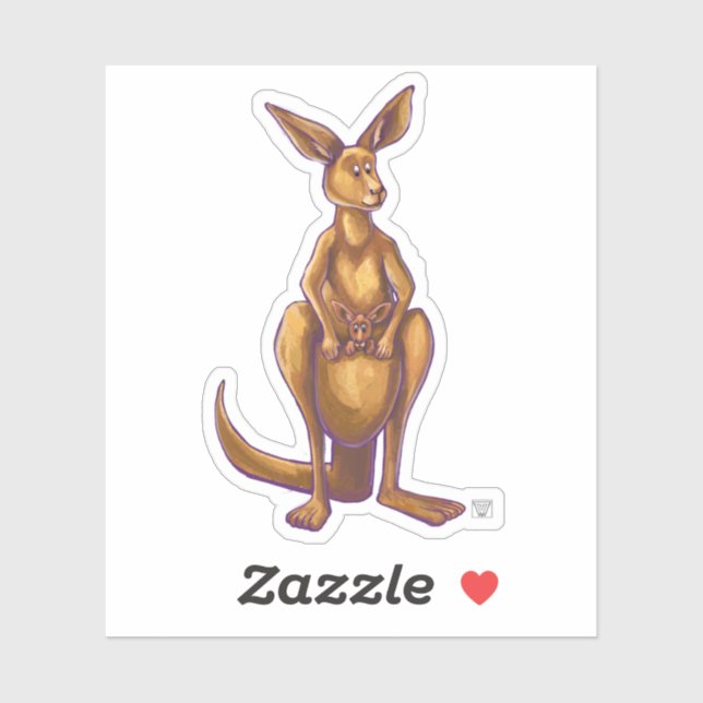 Sticker Défilé animalier kangourou australien (Feuille)