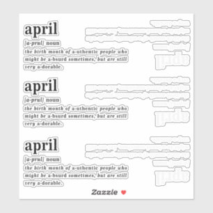 Sticker Définition d'avril Anniversaire