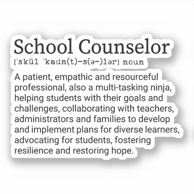 Sticker Définition du conseiller scolaire, cadeau du conse (Devant)