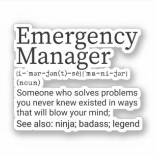 Sticker Définition Funny Emergency Manager