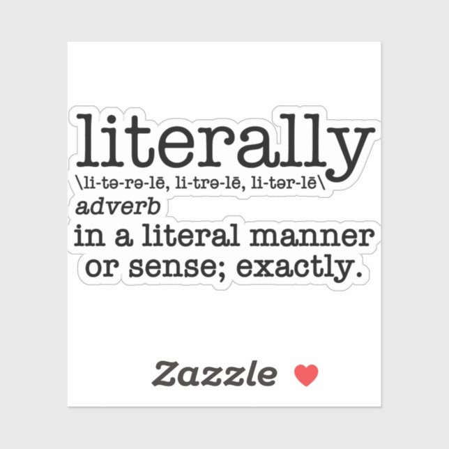 Sticker Définition littérale Grammaire anglaise (Feuille)