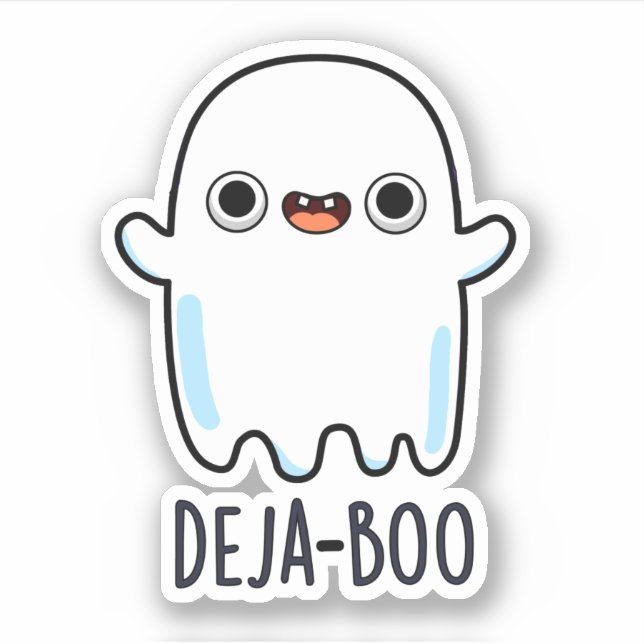 Sticker Deja Boo Funny Ghost Pun (Devant)