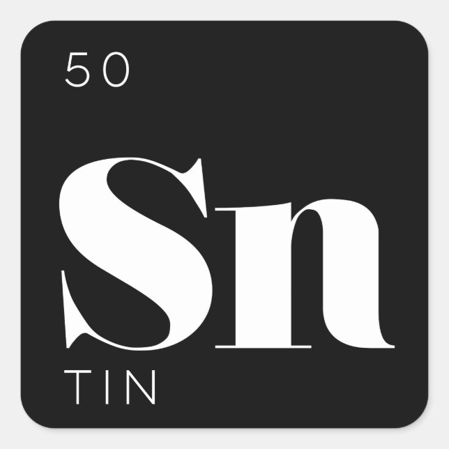 Sticker d'éléments de tableau périodique // Tin (Devant)