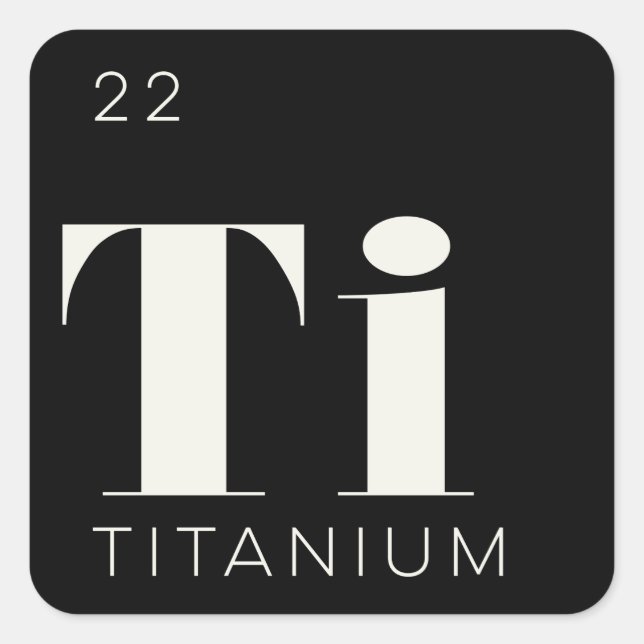 Sticker d'éléments de tableau périodique // Titane (Devant)