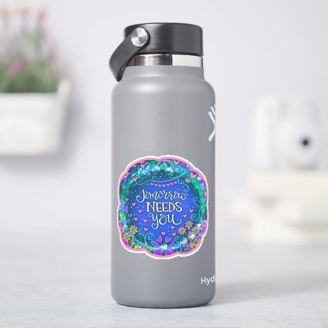 Sticker Demain A Besoin De Vous Inspirer L'Inspirété Flora (HydroFlask)