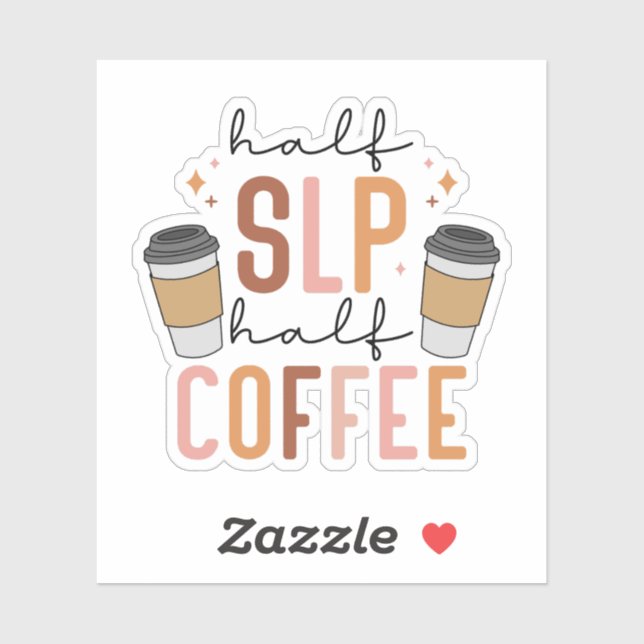 Sticker Demi-café SLP, Dons SLP de l'enseignant spécial (Feuille)