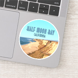 Sticker Demi Moon Bay Californie Vintage