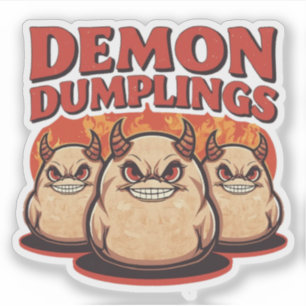 Sticker Démon Dumplings Funny Halloween Pun de nourriture