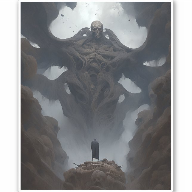 Sticker Démon géant Créature Imaginaire foncé Horreur (Devant)