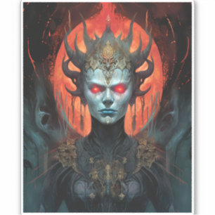 Sticker Demon Queen Dark Goddess Imaginaire Art