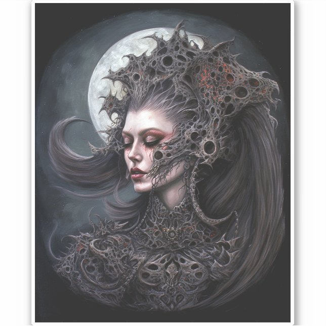 Sticker Demon Woman Queen Dark Imaginaire Art (Devant)