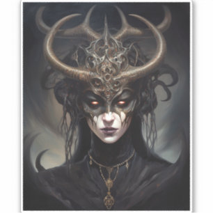 Sticker Demon Woman Queen Dark Imaginaire Art