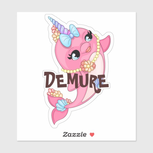 Sticker Demure Narwhal (Feuille)