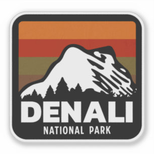 Sticker Denali National Park Alaska Retro Vintage Cadeau