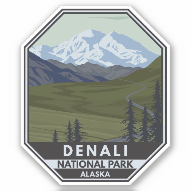 Sticker Denali National Park Road à Denali (Devant)