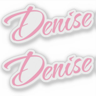 Sticker Denise rose nom x2
