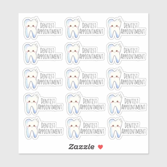 Sticker Dentist Nomination dent dent (Feuille)
