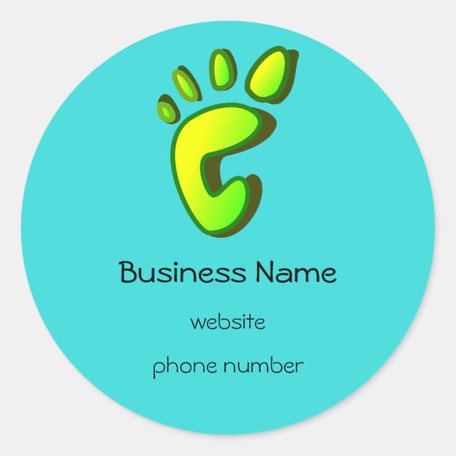 Sticker d'entreprise customisé avec grande emprein (Devant)