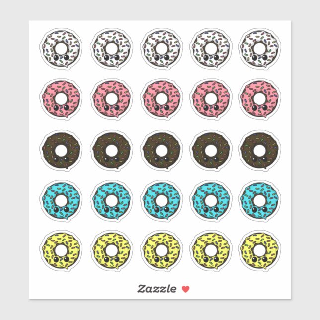 Sticker Dents de chocolat Différents Frostings & Sprinkles (Feuille)