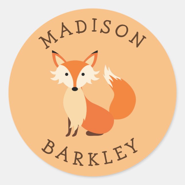 Sticker d'enveloppe de phoque Fox Kid Cute Woodlan (Devant)