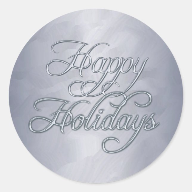 Sticker d'enveloppe Silver Foil Happy Holidays (Devant)