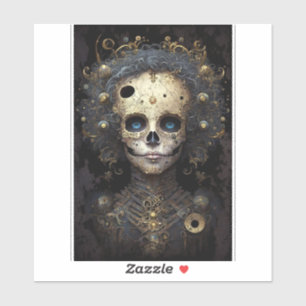 Sticker Déplaisant crâne gothique Imaginaire foncé Art