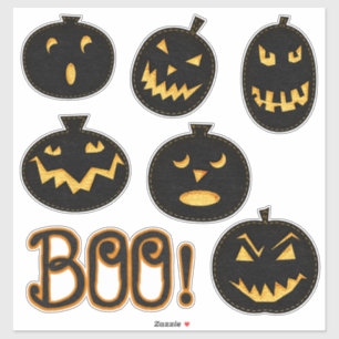 Sticker Déplaisant Cute Black Felt Look Éffrayant Citrouil