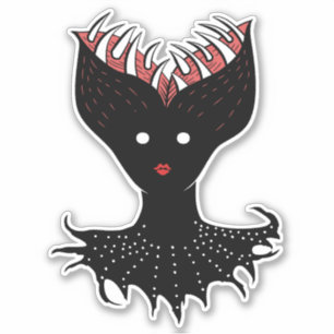 Sticker Déplaisant Demon Girl Dark Gothic Caractère Avec D
