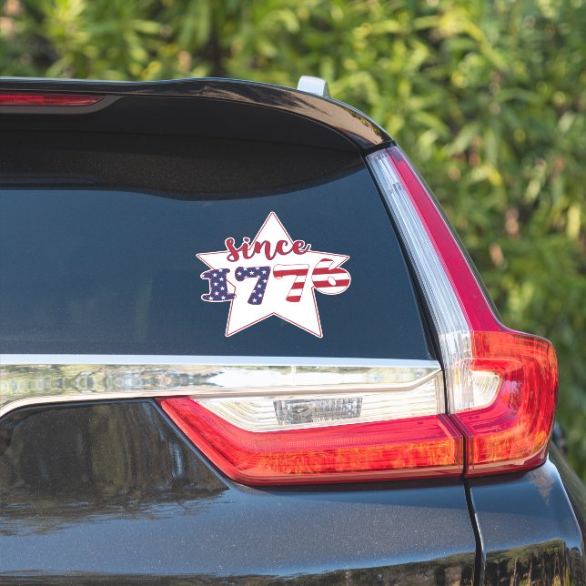 Sticker Depuis 1776 - Typographie du drapeau américain (Côté voiture)