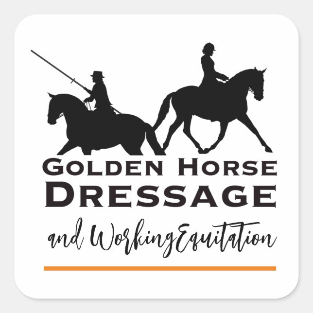 Sticker d'équitation de Cheval d'or et d'équitatio (Devant)