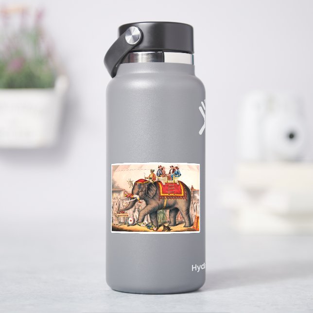 Sticker Des Hommes Accompagnent Un Acte De Cirque Avec Un  (HydroFlask)