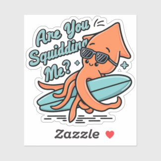 Sticker Des jeux de mots mignons sur les calmars orange me