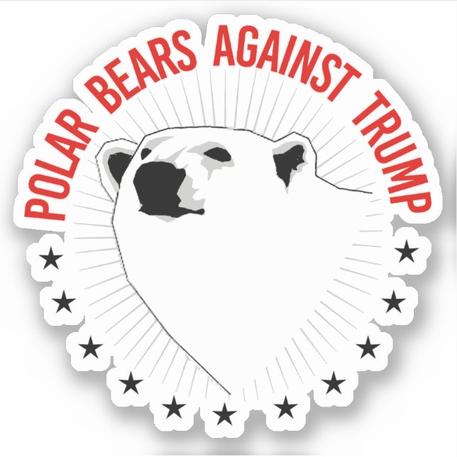 Sticker Des ours polaires contre Trump (Devant)