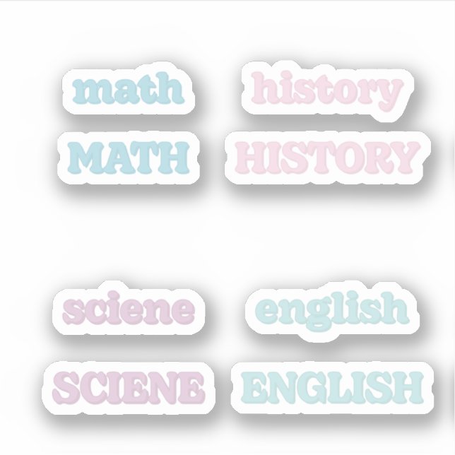Sticker des sujets de l'école Pastel (Devant)