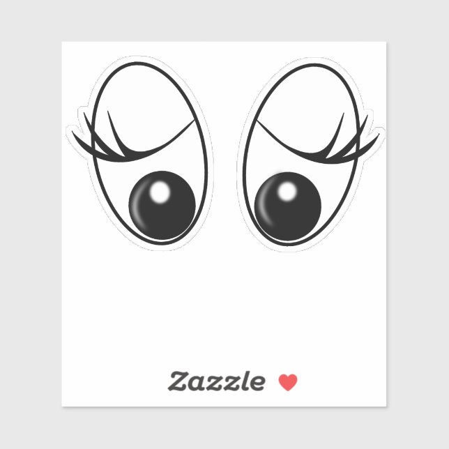 Sticker des yeux surpris amusant (Feuille)
