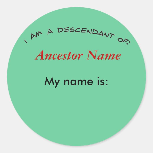 Sticker - Descendant de ... (Devant)