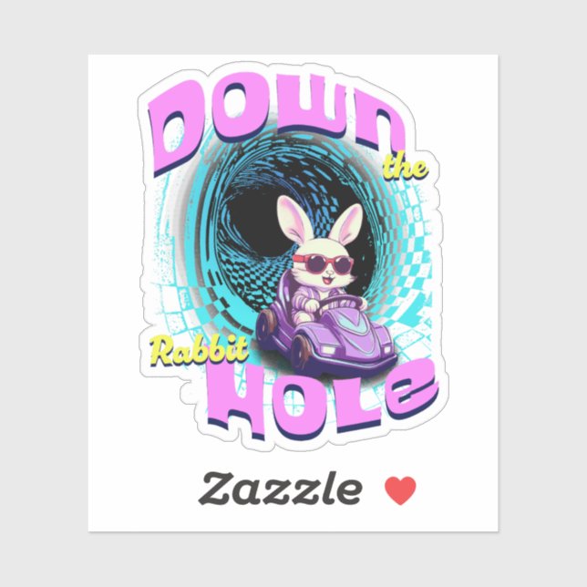 Sticker Descendre Le Trou De Lapin (Feuille)