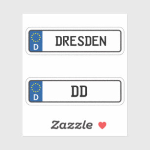 Sticker Desden kennzeichen, Plaque allemande d'immatricula