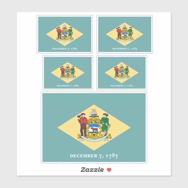Sticker Design de drapeau d'état du Delaware (Feuille)