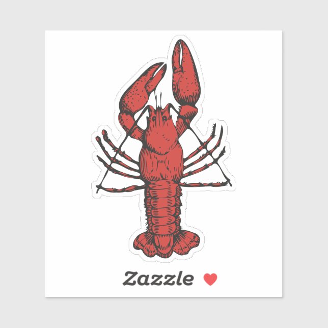 Sticker Design de homard rouge de style vintage (Feuille)