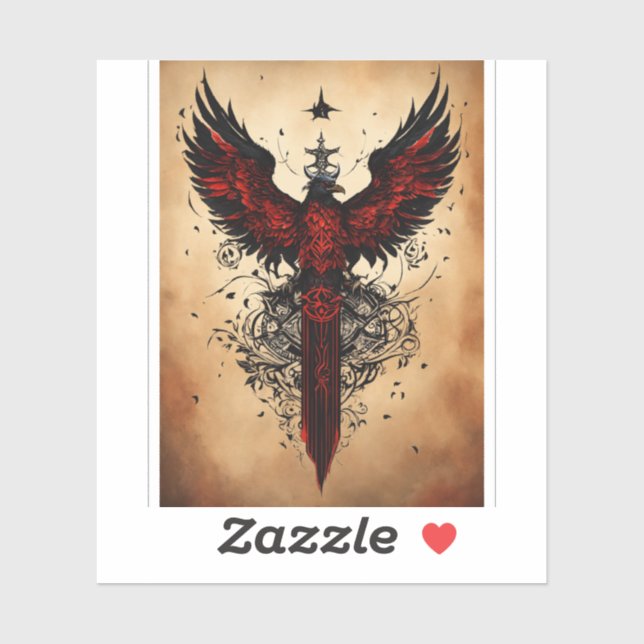 Sticker Design de T-shirt Majestic Crystal Eagle (Feuille)