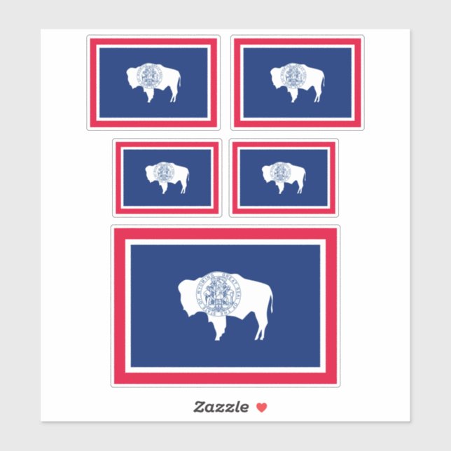 Sticker Design du drapeau d'état du Wyoming (Feuille)