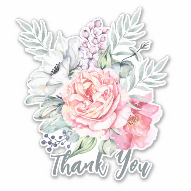 Sticker design Merci Flowers (Devant)