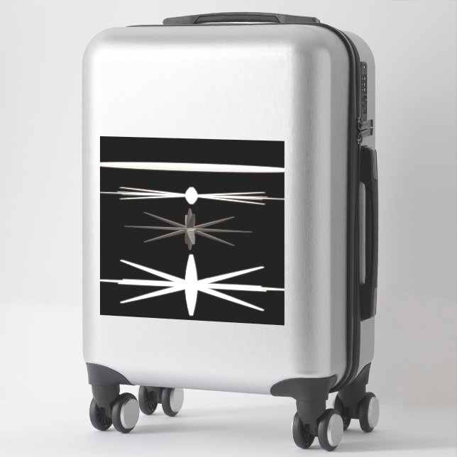 STICKER DESIGN MODERNE NOIR ET BLANC (Sur valise)